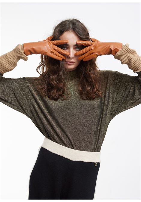 Guanti polsino a coste LOLA CASADEMUNT | LF2407047CAMEL